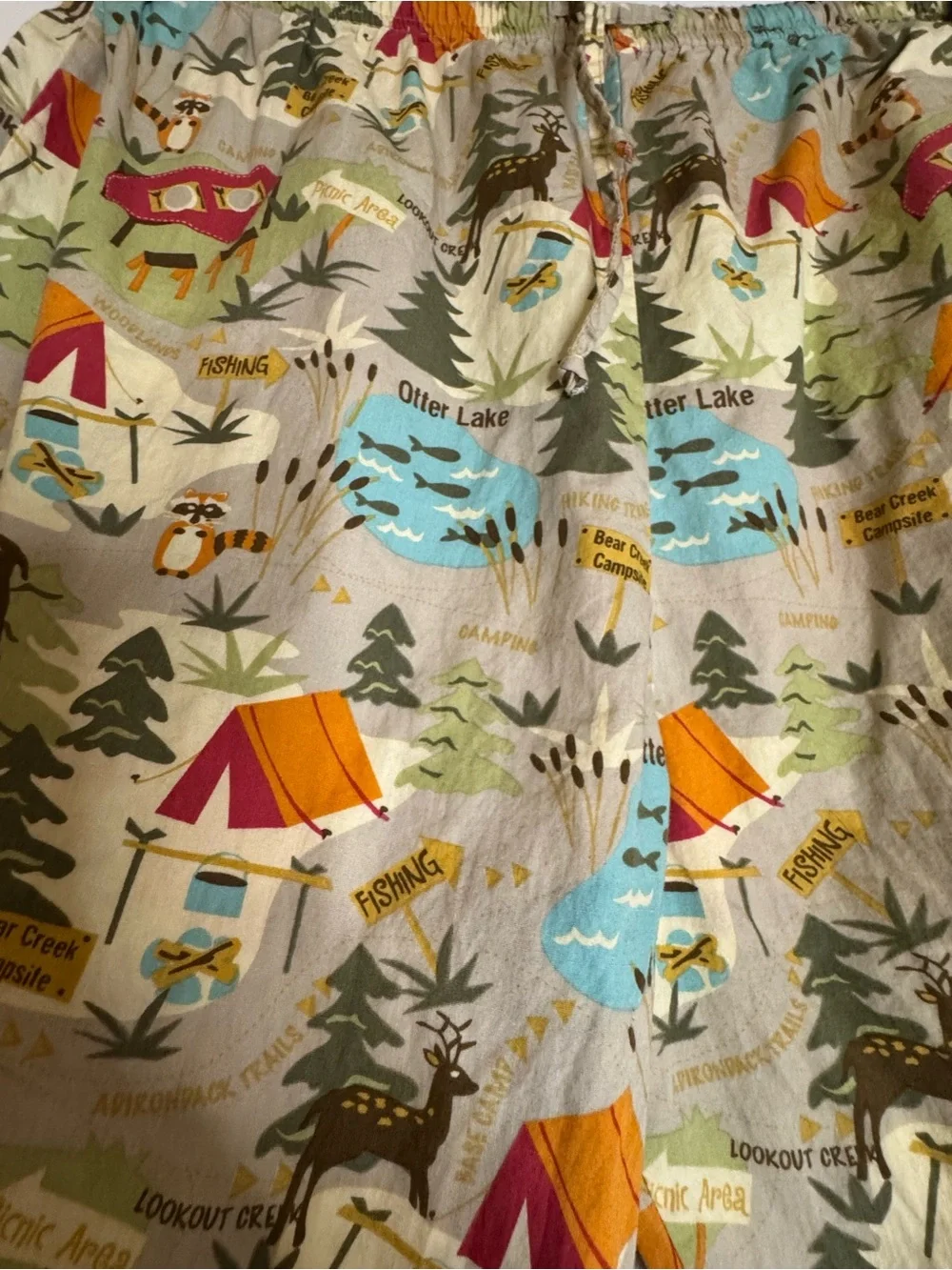 Cozy Camping Print Lounge Pants - Multicolor